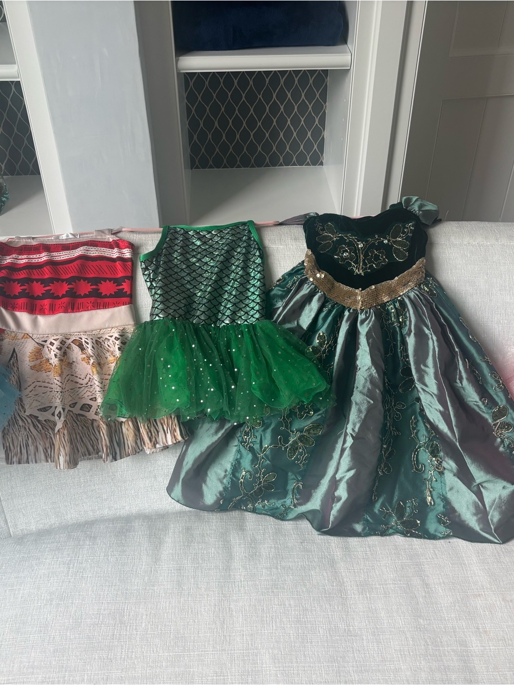 Princess dresses! Anna, Elsa tutu, Moana, mermaid tutu & pink fairy dress bundle